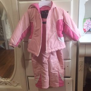 Pink slightly used Jacket and overalls set